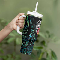 Kia Hara Te reo Maori Tumbler With Handle Manaia Moko Mix Paua Shell LT7 - Polynesian Pride