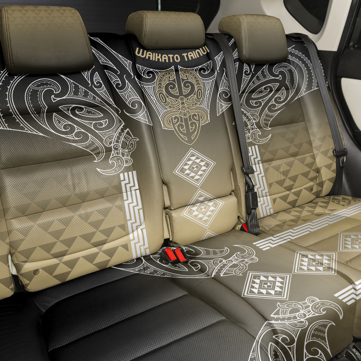 Aotearoa Maori Iwi Heritage Back Car Seat Cover Waikato Tainui Parauri LT7 - Polynesian Pride