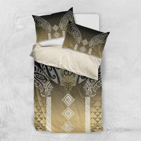 Aotearoa Maori Iwi Heritage Bedding Set Waikato Tainui Parauri LT7 US Twin 172cm x 218cm Earth Gold - Polynesian Pride