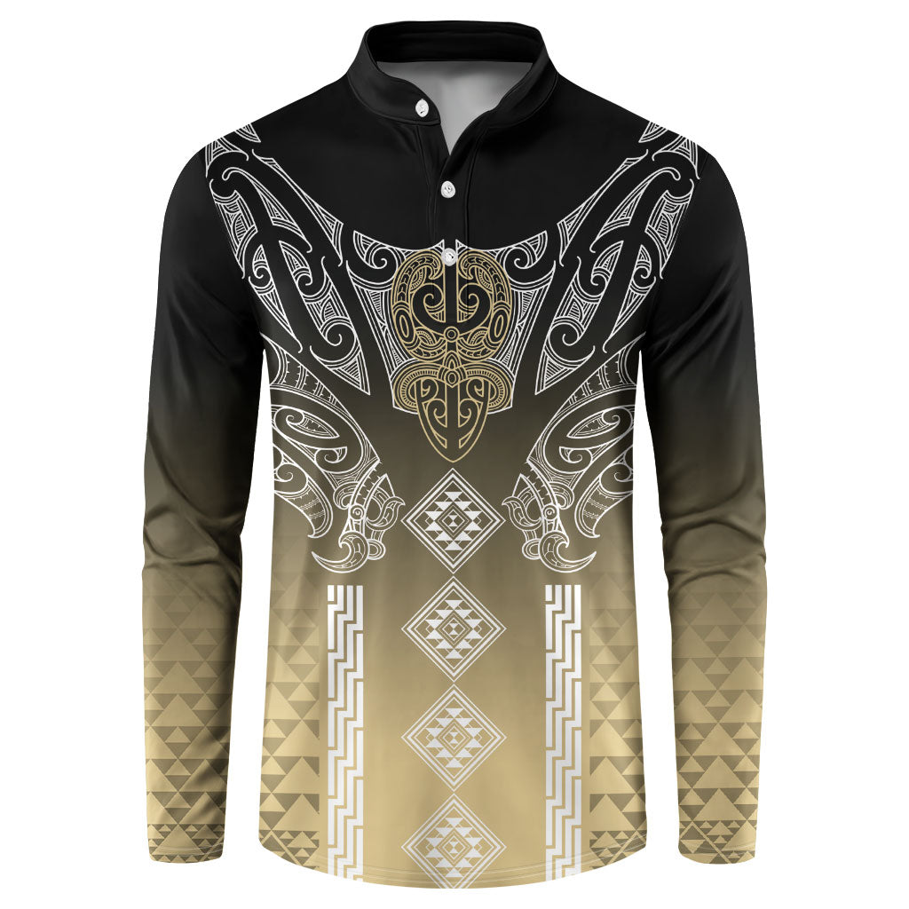 Aotearoa Maori Iwi Heritage Button Sweatshirt Waikato Tainui Parauri LT7 Earth Gold - Polynesian Pride