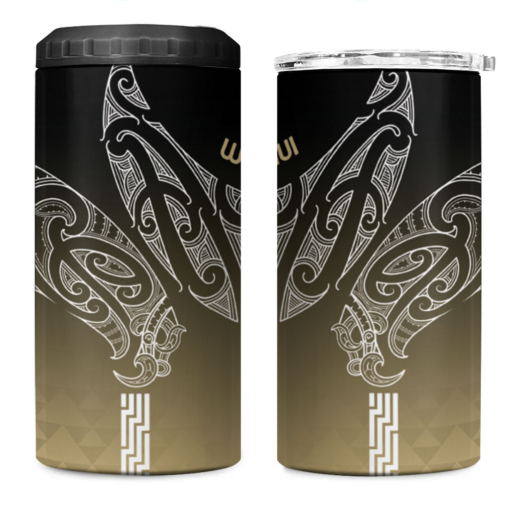 Aotearoa Maori Iwi Heritage 4 in 1 Can Cooler Tumbler Waikato Tainui Parauri LT7 One Size: 16 oz Earth Gold - Polynesian Pride