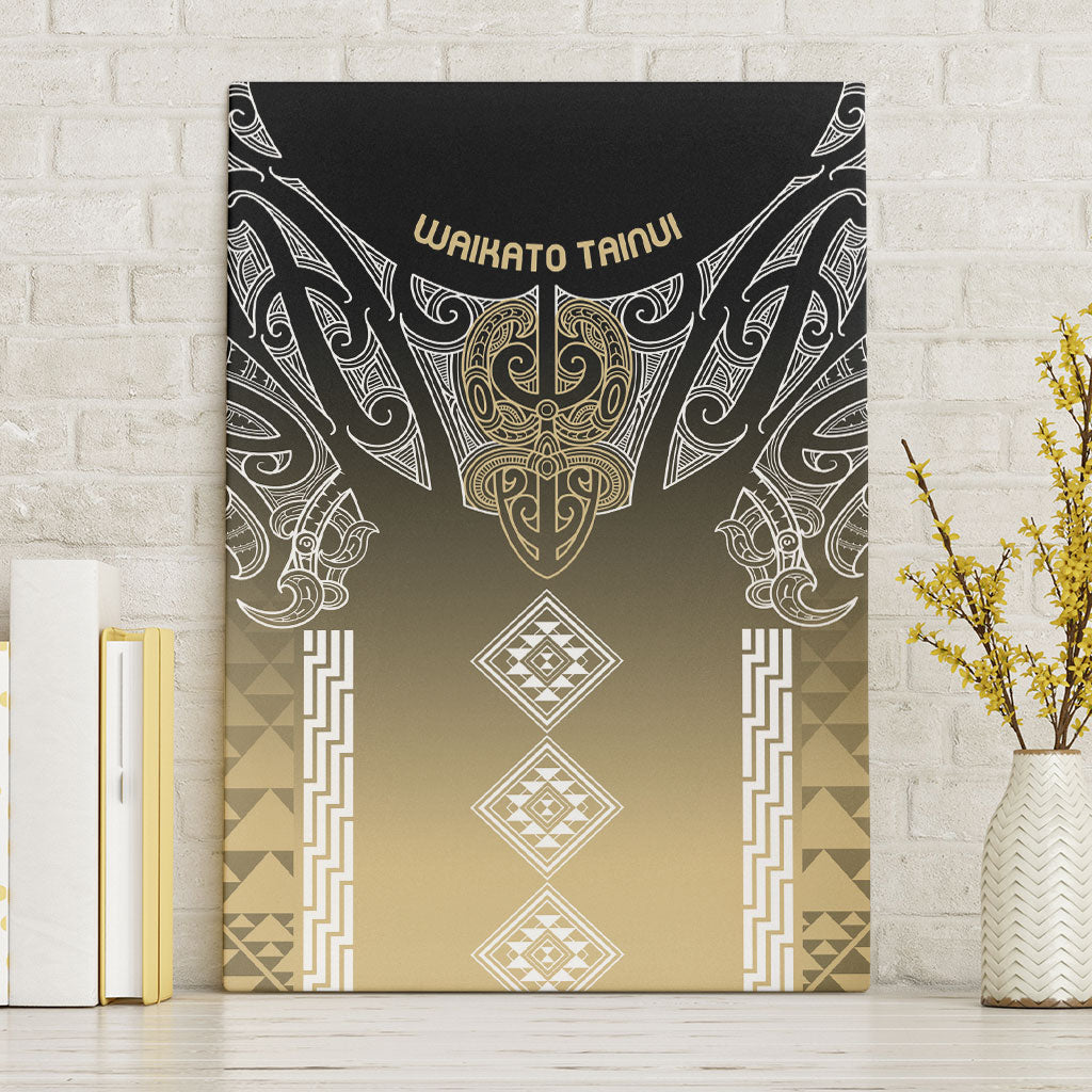 Aotearoa Maori Iwi Heritage Canvas Wall Art Waikato Tainui Parauri LT7 Without Frame Earth Gold - Polynesian Pride