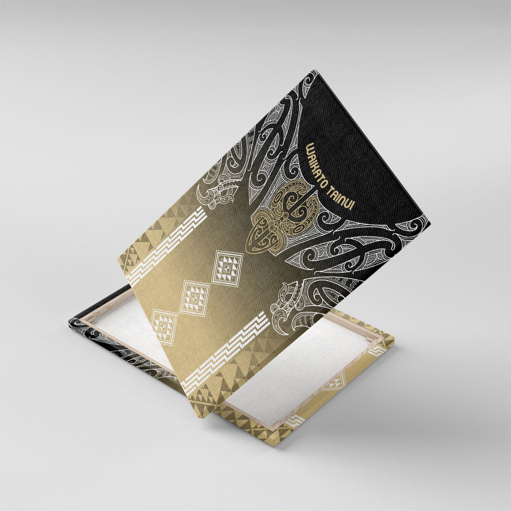 Aotearoa Maori Iwi Heritage Canvas Wall Art Waikato Tainui Parauri LT7 With Frame Earth Gold - Polynesian Pride