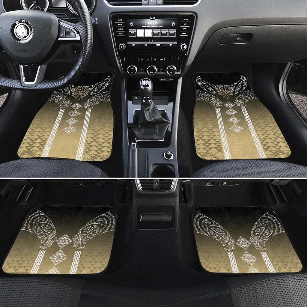 Aotearoa Maori Iwi Heritage Car Mats Waikato Tainui Parauri LT7 Set 4pcs Earth Gold - Polynesian Pride