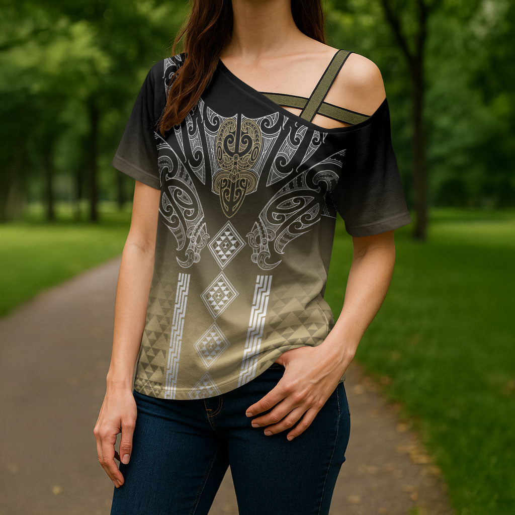 Aotearoa Maori Iwi Heritage Cross Shoulder Shirt Waikato Tainui Parauri LT7 - Polynesian Pride