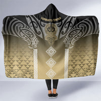 Aotearoa Maori Iwi Heritage Hooded Blanket Waikato Tainui Parauri LT7 One Size Earth Gold - Polynesian Pride