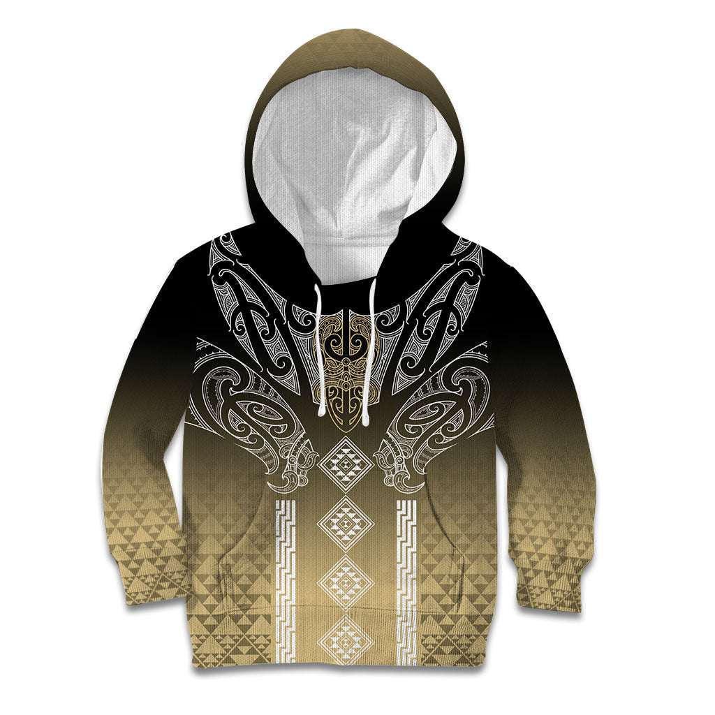 Aotearoa Maori Iwi Heritage Kid Hoodie Waikato Tainui Parauri LT7 Hoodie Earth Gold - Polynesian Pride