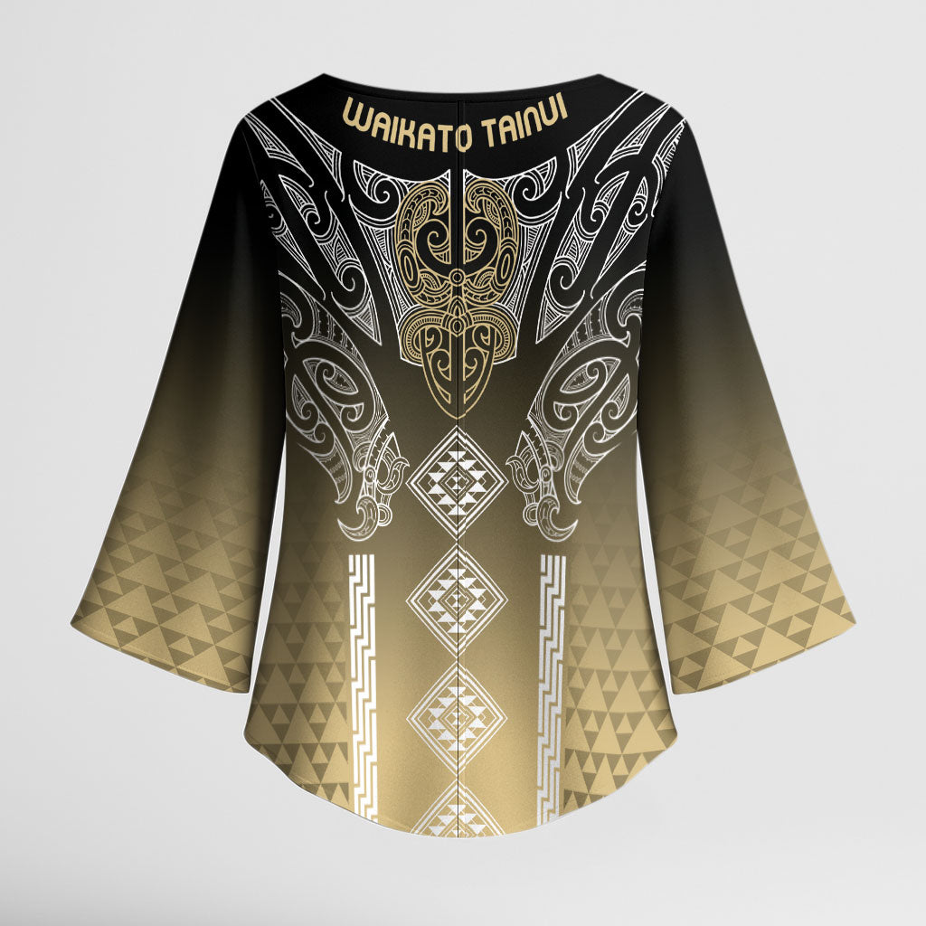 Aotearoa Maori Iwi Heritage Kimono Sleeve Blouse Waikato Tainui Parauri LT7 - Polynesian Pride