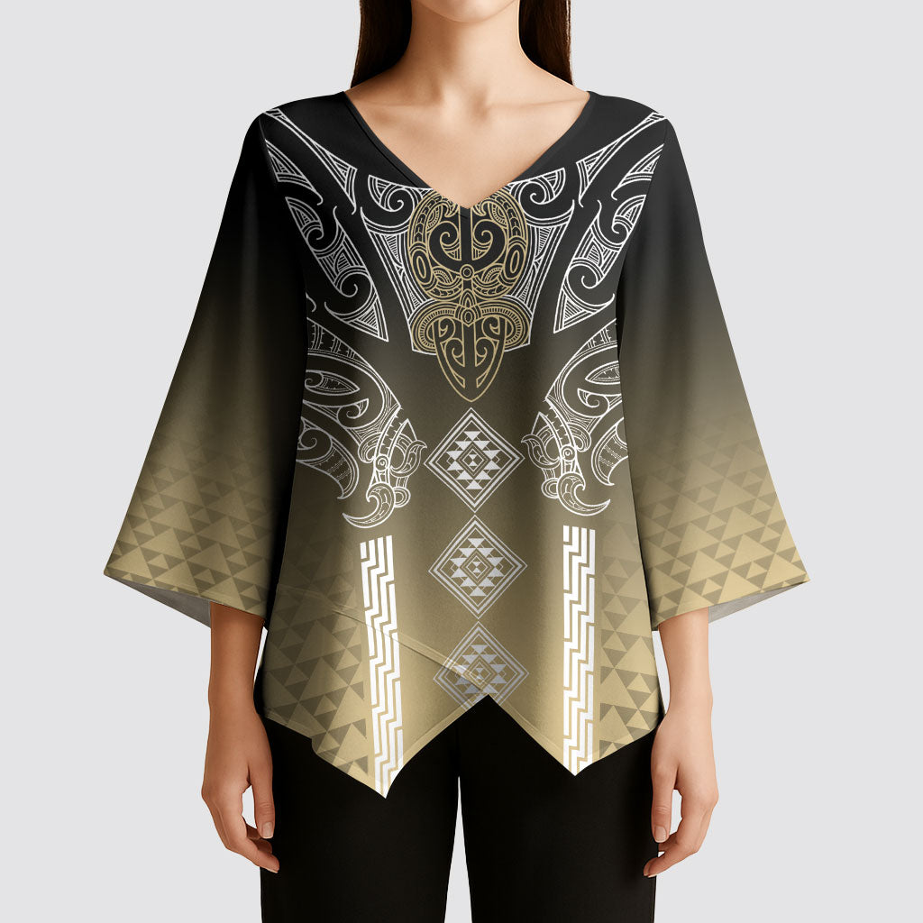 Aotearoa Maori Iwi Heritage Kimono Sleeve Blouse Waikato Tainui Parauri LT7 - Polynesian Pride