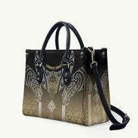 Aotearoa Maori Iwi Heritage Leather Bag Waikato Tainui Parauri LT7 Earth Gold - Polynesian Pride
