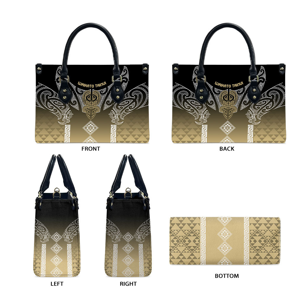 Aotearoa Maori Iwi Heritage Leather Bag Waikato Tainui Parauri LT7 - Polynesian Pride