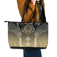 Aotearoa Maori Iwi Heritage Leather Tote Bag Waikato Tainui Parauri LT7 - Polynesian Pride