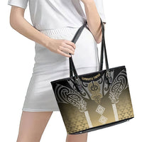 Aotearoa Maori Iwi Heritage Leather Tote Bag Waikato Tainui Parauri LT7 - Polynesian Pride