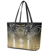 Aotearoa Maori Iwi Heritage Leather Tote Bag Waikato Tainui Parauri LT7 - Polynesian Pride