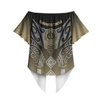 Aotearoa Maori Iwi Heritage Off Shoulder Wrap Waist Top Waikato Tainui Parauri LT7 - Polynesian Pride