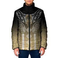 Aotearoa Maori Iwi Heritage Padded Jacket Waikato Tainui Parauri LT7 Men Earth Gold - Polynesian Pride