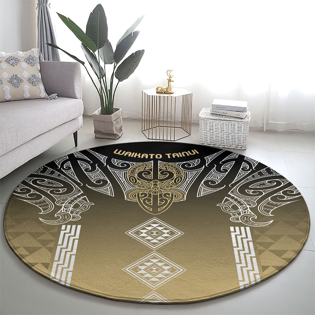 Aotearoa Maori Iwi Heritage Round Carpet Waikato Tainui Parauri LT7 - Polynesian Pride
