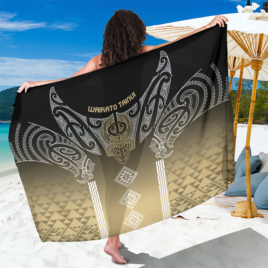 Aotearoa Maori Iwi Heritage Sarong Waikato Tainui Parauri LT7 One Size 44 x 66 inches Earth Gold - Polynesian Pride
