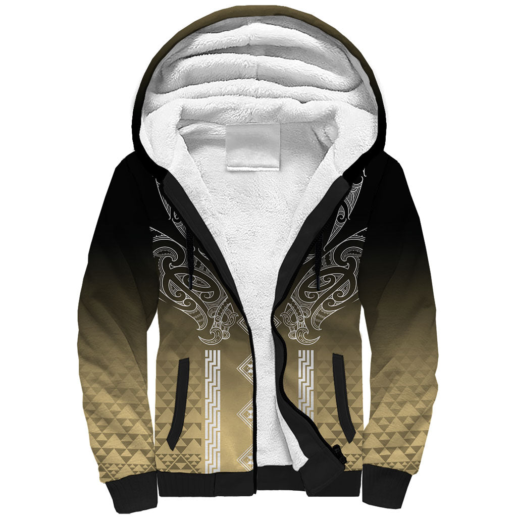 Aotearoa Maori Iwi Heritage Sherpa Hoodie Waikato Tainui Parauri LT7 Unisex Earth Gold - Polynesian Pride