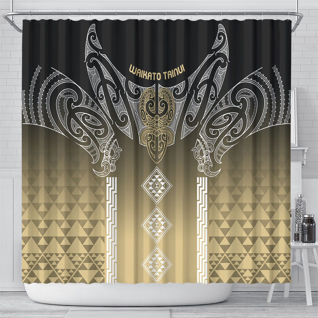 Aotearoa Maori Iwi Heritage Shower Curtain Waikato Tainui Parauri LT7 - Polynesian Pride