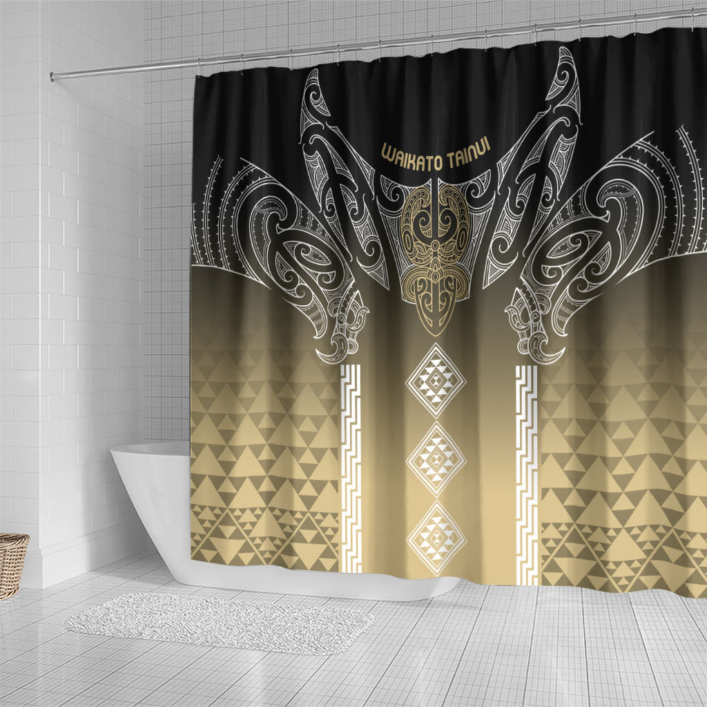 Aotearoa Maori Iwi Heritage Shower Curtain Waikato Tainui Parauri LT7 - Polynesian Pride