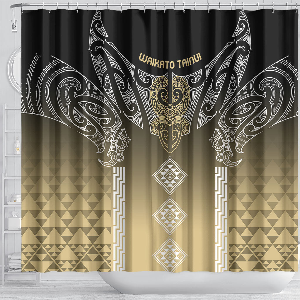 Aotearoa Maori Iwi Heritage Shower Curtain Waikato Tainui Parauri LT7 - Polynesian Pride