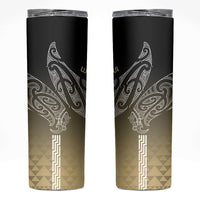 Aotearoa Maori Iwi Heritage Skinny Tumbler Waikato Tainui Parauri LT7 Earth Gold - Polynesian Pride