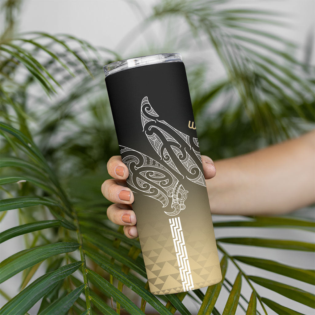 Aotearoa Maori Iwi Heritage Skinny Tumbler Waikato Tainui Parauri LT7 - Polynesian Pride