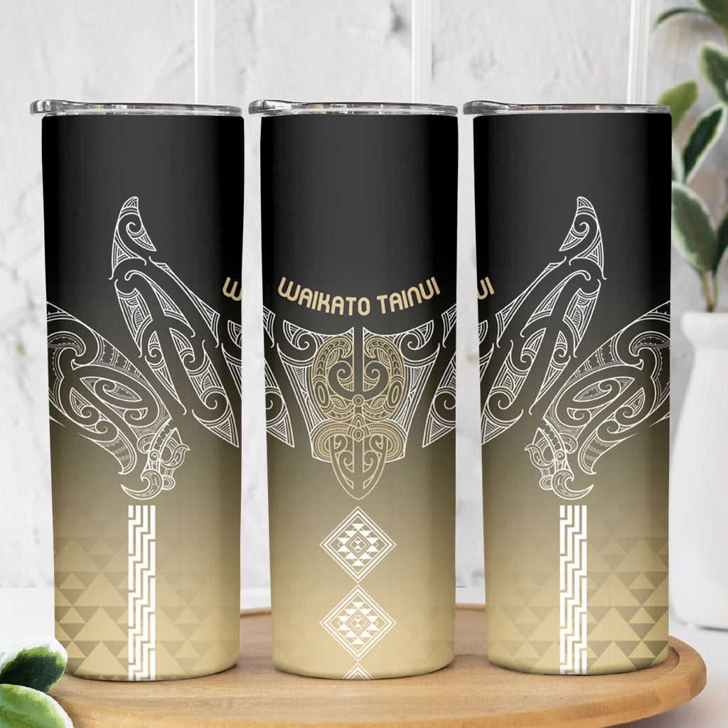 Aotearoa Maori Iwi Heritage Skinny Tumbler Waikato Tainui Parauri LT7 - Polynesian Pride