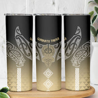 Aotearoa Maori Iwi Heritage Skinny Tumbler Waikato Tainui Parauri LT7 - Polynesian Pride