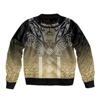 Aotearoa Maori Iwi Heritage Sleeve Zip Bomber Jacket Waikato Tainui Parauri LT7 - Polynesian Pride