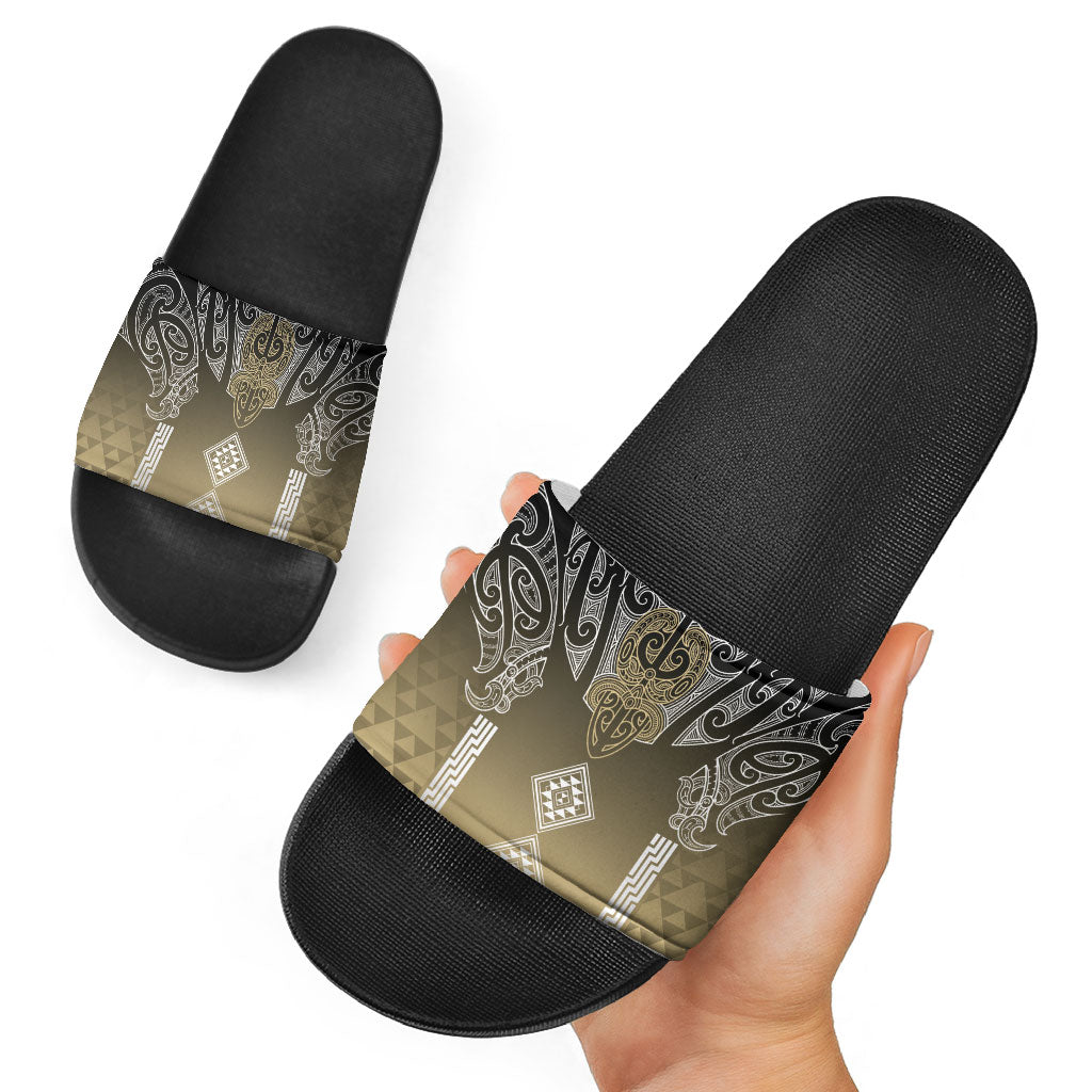 Aotearoa Maori Iwi Heritage Slide Sandals Waikato Tainui Parauri LT7 - Polynesian Pride