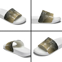 Aotearoa Maori Iwi Heritage Slide Sandals Waikato Tainui Parauri LT7 - Polynesian Pride