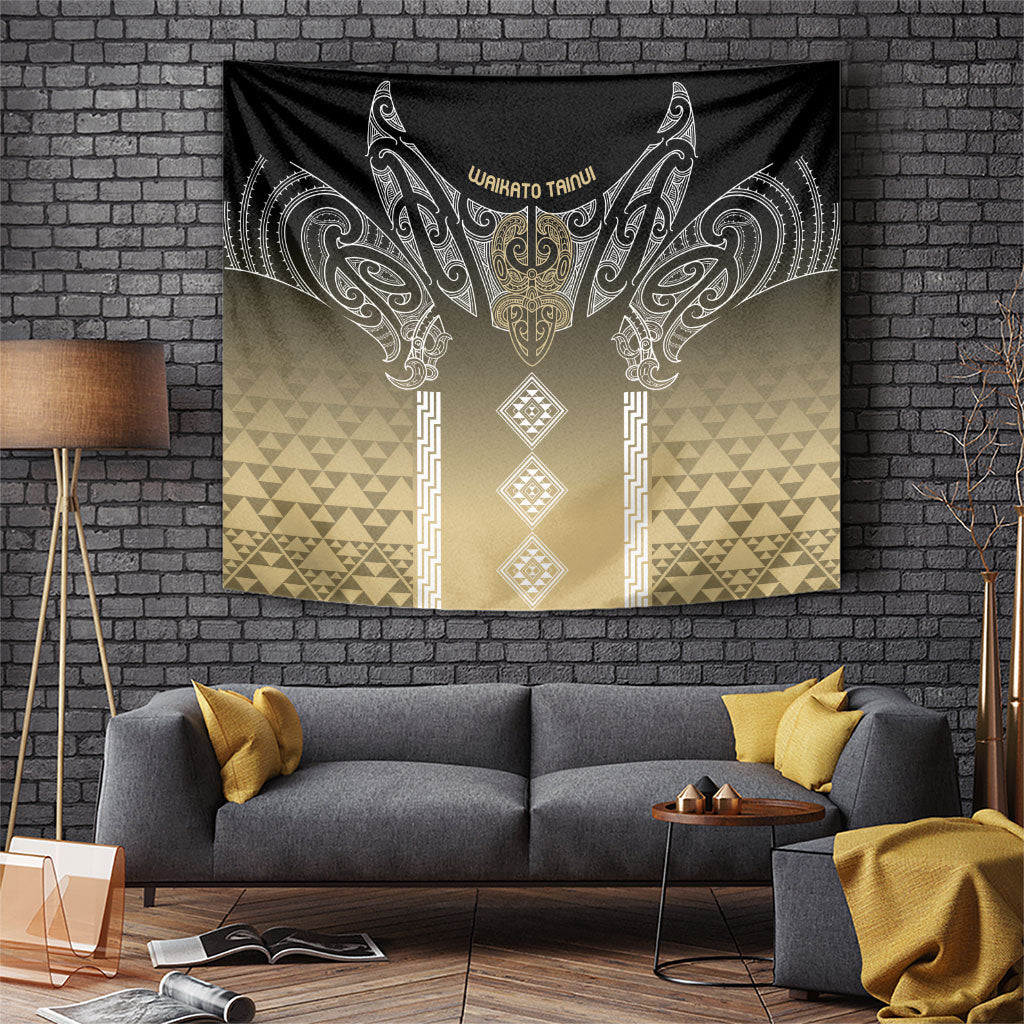 Aotearoa Maori Iwi Heritage Tapestry Waikato Tainui Parauri LT7 Earth Gold - Polynesian Pride