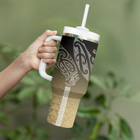 Aotearoa Maori Iwi Heritage Tumbler With Handle Waikato Tainui Parauri LT7 - Polynesian Pride