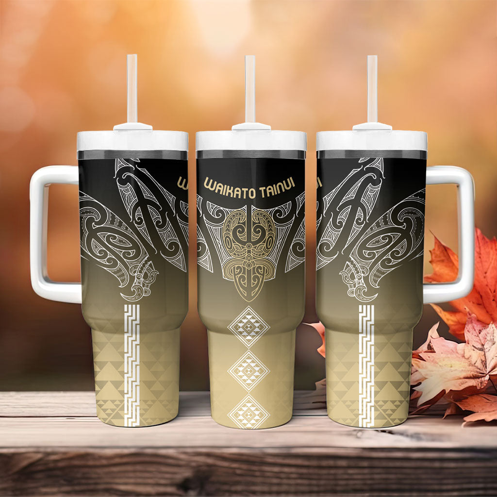 Aotearoa Maori Iwi Heritage Tumbler With Handle Waikato Tainui Parauri LT7 - Polynesian Pride