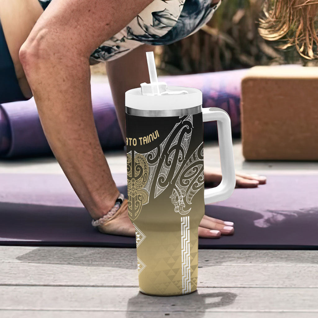 Aotearoa Maori Iwi Heritage Tumbler With Handle Waikato Tainui Parauri LT7 - Polynesian Pride