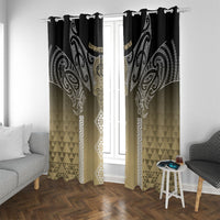 Aotearoa Maori Iwi Heritage Window Curtain Waikato Tainui Parauri LT7 With Grommets Earth Gold - Polynesian Pride