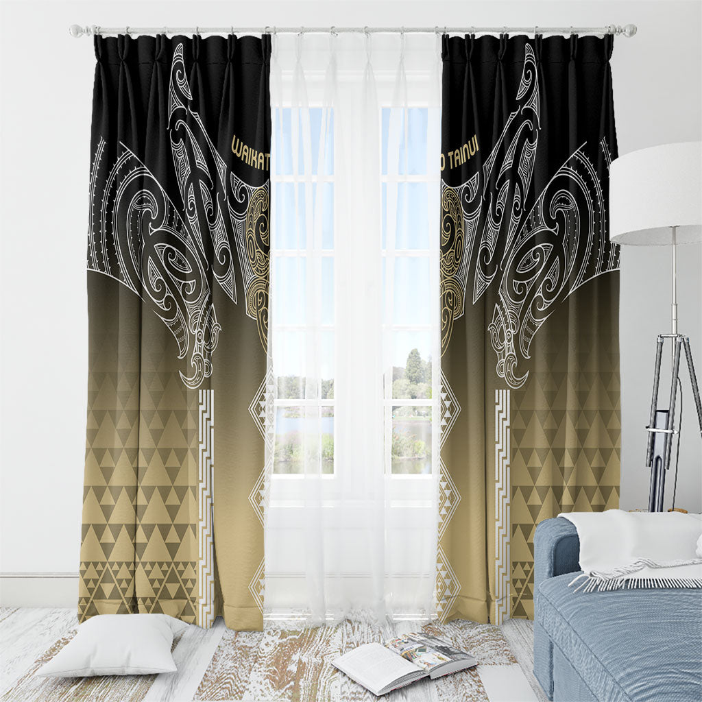 Aotearoa Maori Iwi Heritage Window Curtain Waikato Tainui Parauri LT7 - Polynesian Pride