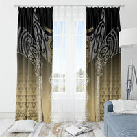 Aotearoa Maori Iwi Heritage Window Curtain Waikato Tainui Parauri LT7 - Polynesian Pride
