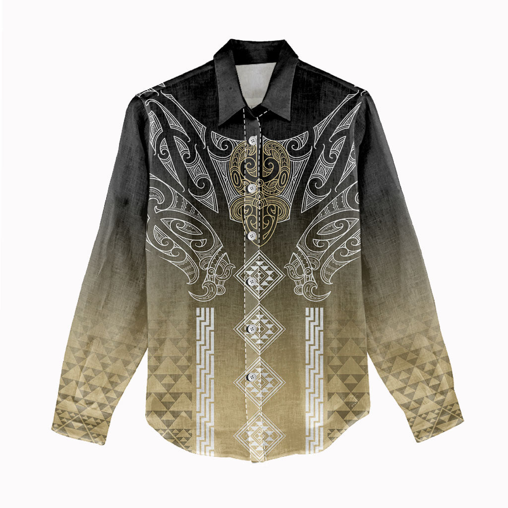 Aotearoa Maori Iwi Heritage Women Casual Shirt Waikato Tainui Parauri LT7 - Polynesian Pride