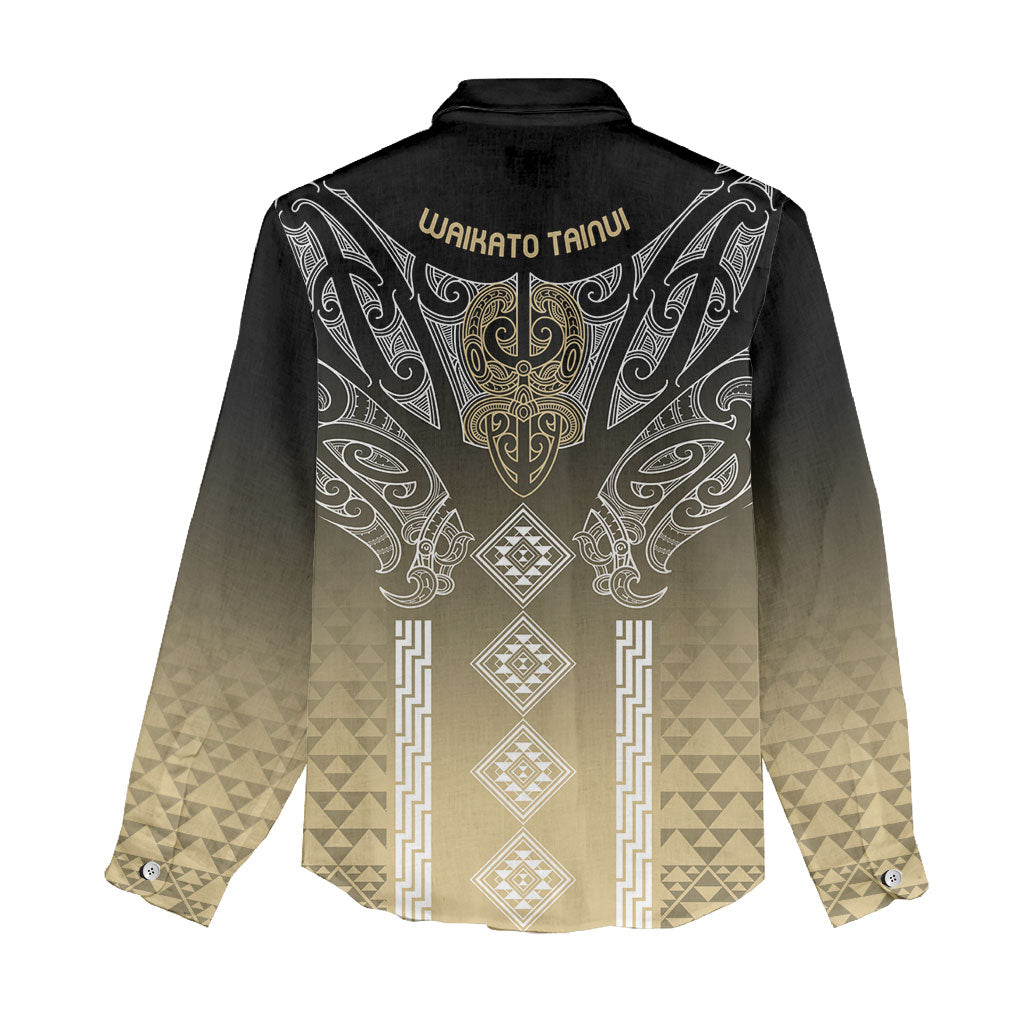 Aotearoa Maori Iwi Heritage Women Casual Shirt Waikato Tainui Parauri LT7 - Polynesian Pride