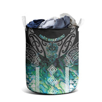Aotearoa Maori Iwi Heritage Laundry Basket Ngati Kahungunu Paua Shell Turquoise LT7 - Polynesian Pride