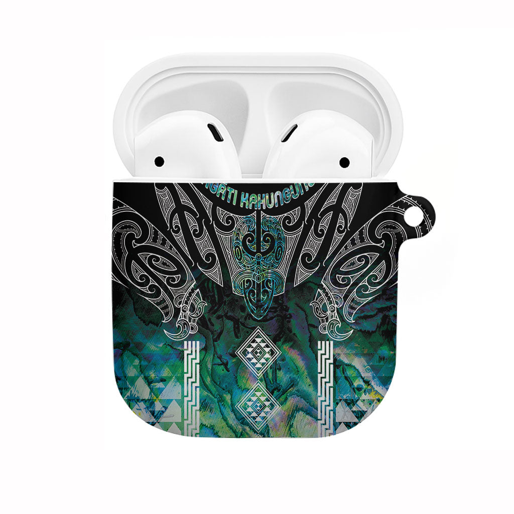Aotearoa Maori Iwi Heritage AirPods Case Ngati Kahungunu Paua Shell Turquoise LT7 Green Blue - Polynesian Pride