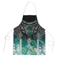 Aotearoa Maori Iwi Heritage Apron Ngati Kahungunu Paua Shell Turquoise LT7 Green Blue - Polynesian Pride