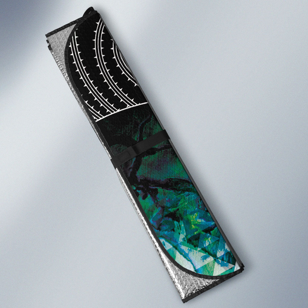 Aotearoa Maori Iwi Heritage Auto Sun Shade Ngati Kahungunu Paua Shell Turquoise LT7 - Polynesian Pride