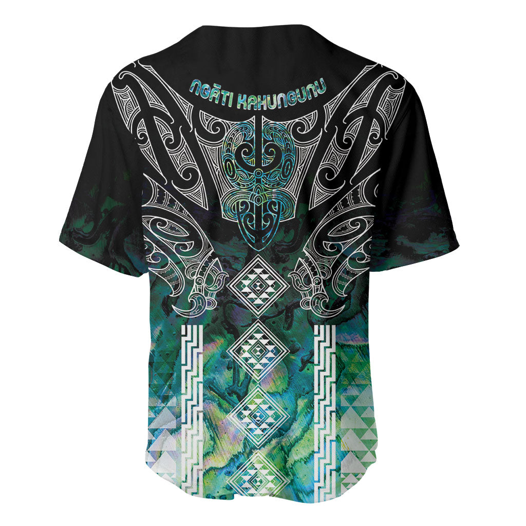 Aotearoa Maori Iwi Heritage Baseball Jersey Ngati Kahungunu Paua Shell Turquoise LT7 - Polynesian Pride