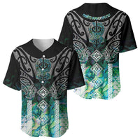Aotearoa Maori Iwi Heritage Baseball Jersey Ngati Kahungunu Paua Shell Turquoise LT7 - Polynesian Pride