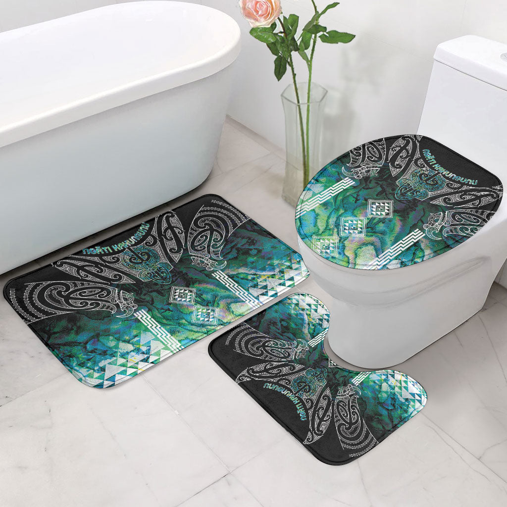 Aotearoa Maori Iwi Heritage Bathroom Set Ngati Kahungunu Paua Shell Turquoise LT7 - Polynesian Pride