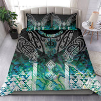 Aotearoa Maori Iwi Heritage Bedding Set Ngati Kahungunu Paua Shell Turquoise LT7 - Polynesian Pride